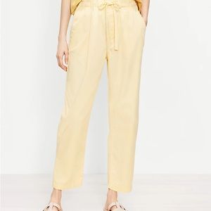 LOFT cotton poplin Tie-front pants NWT